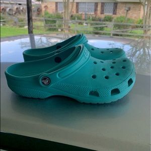 Teal Crocs